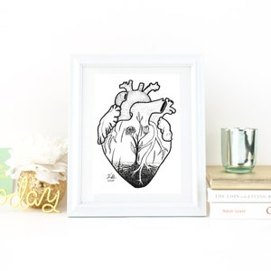 Anatomy flower art, Heart Flower print, Human anatomy prints, Flower anatomy print, Anatomy prints, Heart anatomy art, anatomy poster