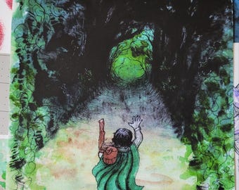 Get Off The Road Art Print | Frodo on the road | LOTR Illustration | Bookish Wall decor