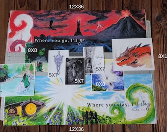 LOTR Watercolor Art Print Set | Middle Earth, Shire, Mordor