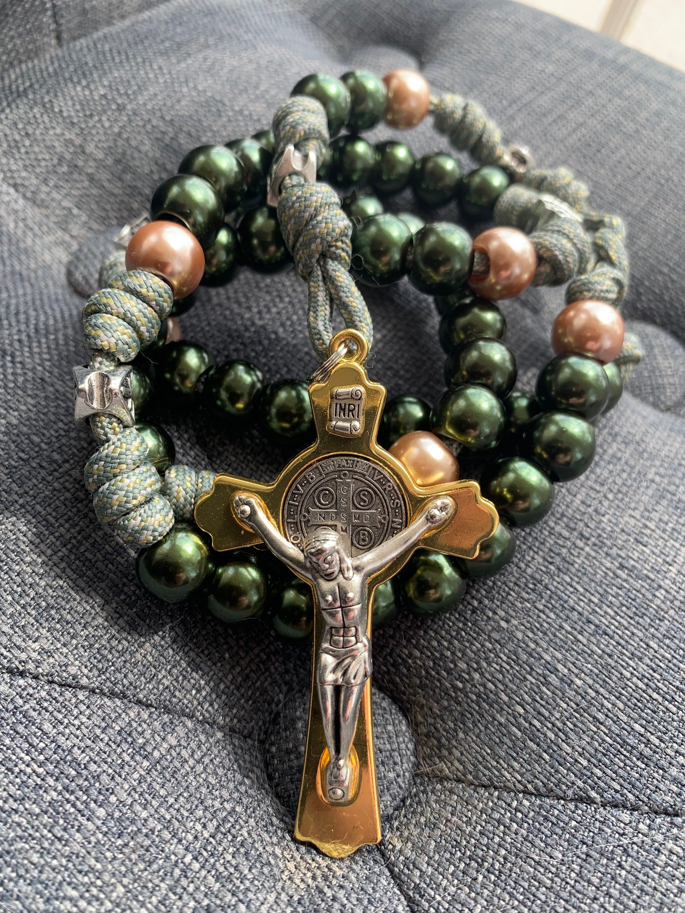 Paracord Rosary 550 cord with large Beads Large 3 St. Etsy