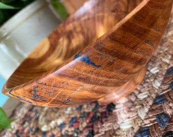 Fallen Tree Honey Locust Bowl with Blue Chalk and Resin Fill