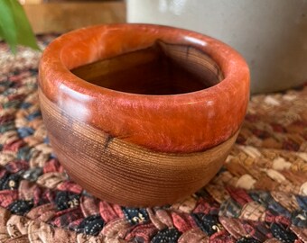 Fallen Tree Ash Natural Edge Natural Rim Bowl with Resin Rim