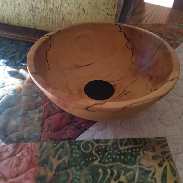 Fallen Tree Spalted Box Elder Bowl with Bottom Resin Inlay