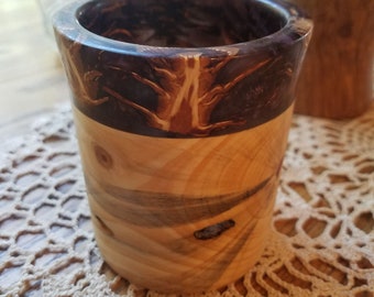 Fallen Tree Jack Pine Pencil Holder with Pinecones in Resin