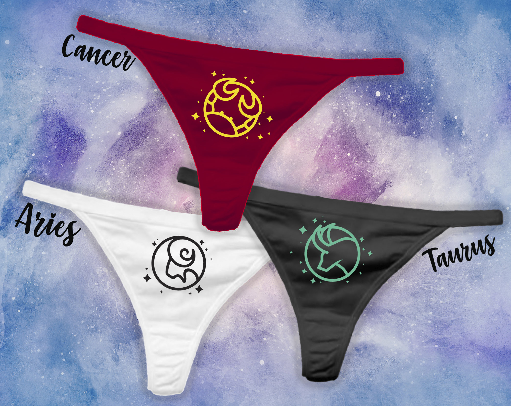 Zodiac Thong Star Sign Panties Sexy Panties Funny Panties Etsy