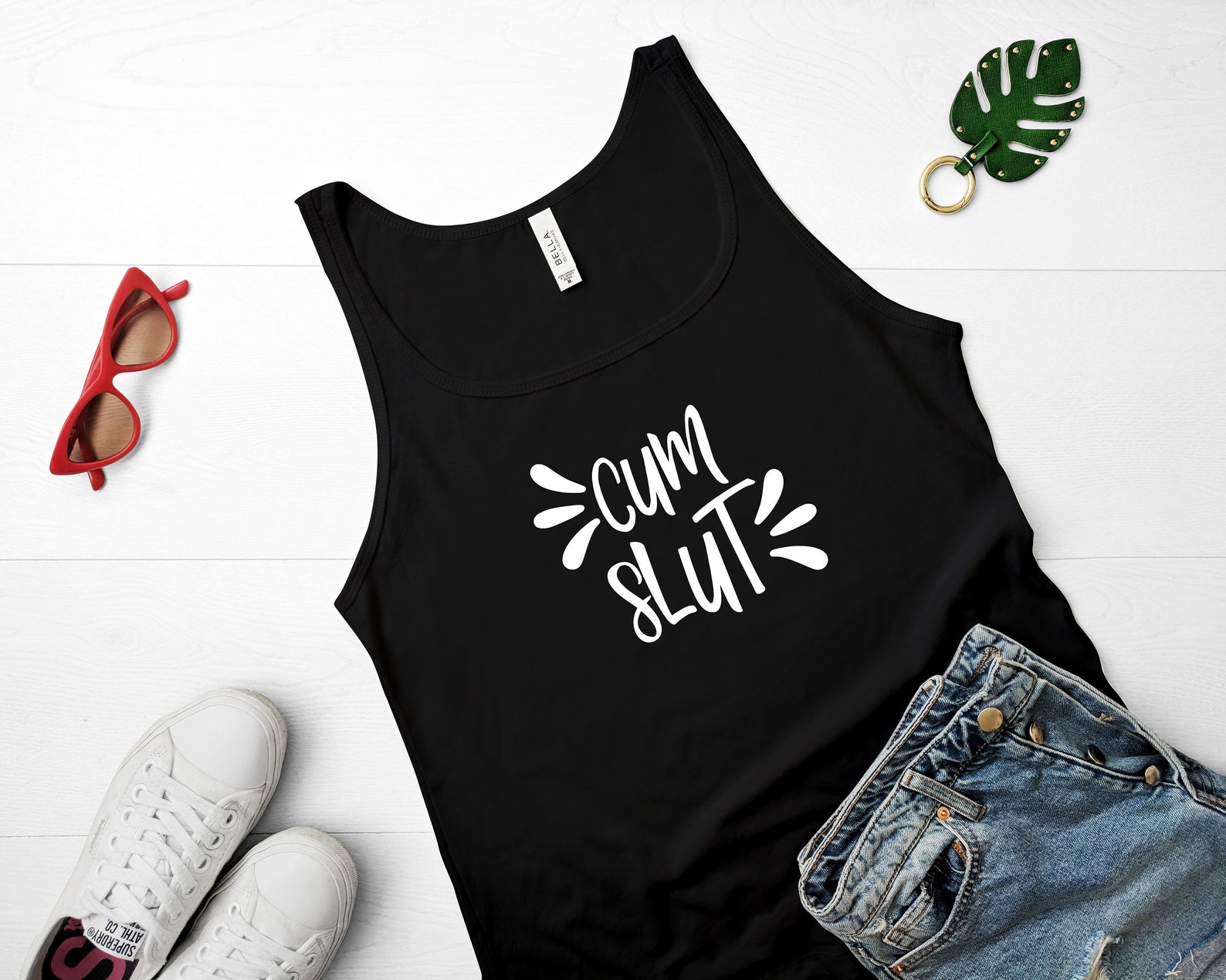 Cum Slut Black Tank Top | Naughty Camisole - Etsy