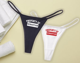 Custom Personalized Collegiate Property of Thong | Naughty Panties | Sexy Underwear | Lingerie