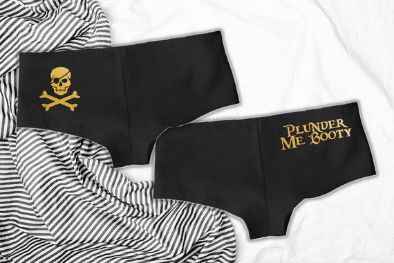 Plunder Me Booty Black Sexy Cheeky Panties Skull & Cross Bones Hipster  Shorties Pirates of the Caribbean Inspired Sexy Naughty Lingerie -   Canada