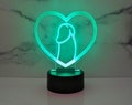 LED Night Light — “Penis Heart” Acrylic Lamp