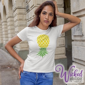 Upside Down Pineapple Womens Slim Fit T-Shirt