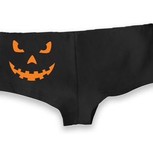 Halloween Boyshorts, Jack O Lantern Panties, Spooky Hipster Underwear, Pumpkin Panties, Halloween Costume, Halloween Shorties