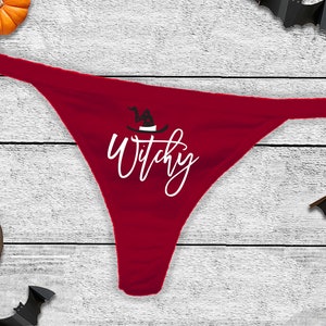 Halloween Thong Panties, Witchy Panties, Spooky Underwear, Witchy Panties, Witch Thong, Halloween Costume, Halloween Thong, Funny Panties