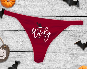 Halloween Thong Panties, Witchy Panties, Spooky Underwear, Witchy Panties, Witch Thong, Halloween Costume, Halloween Thong, Funny Panties