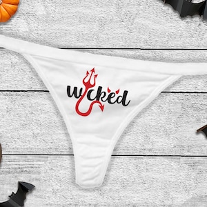 Halloween Thong Panties, Wicked Panties, Spooky Underwear, Devil Panties, Pitchfork Thong, Halloween Costume, Halloween Thong, Funny Panties