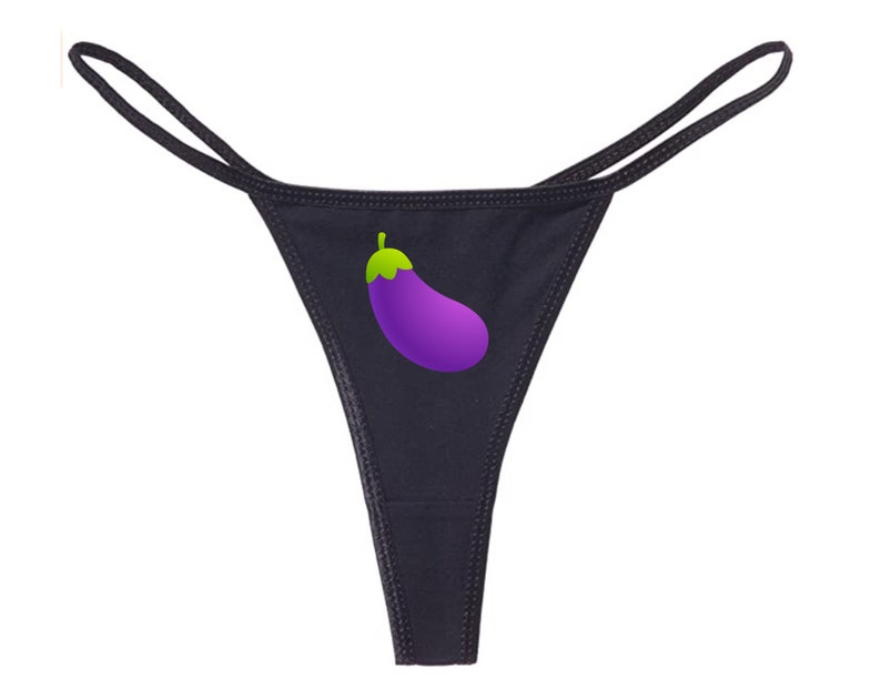 Eggplant String Thong Emoji Panties Sexy Lingerie Slutty Etsy