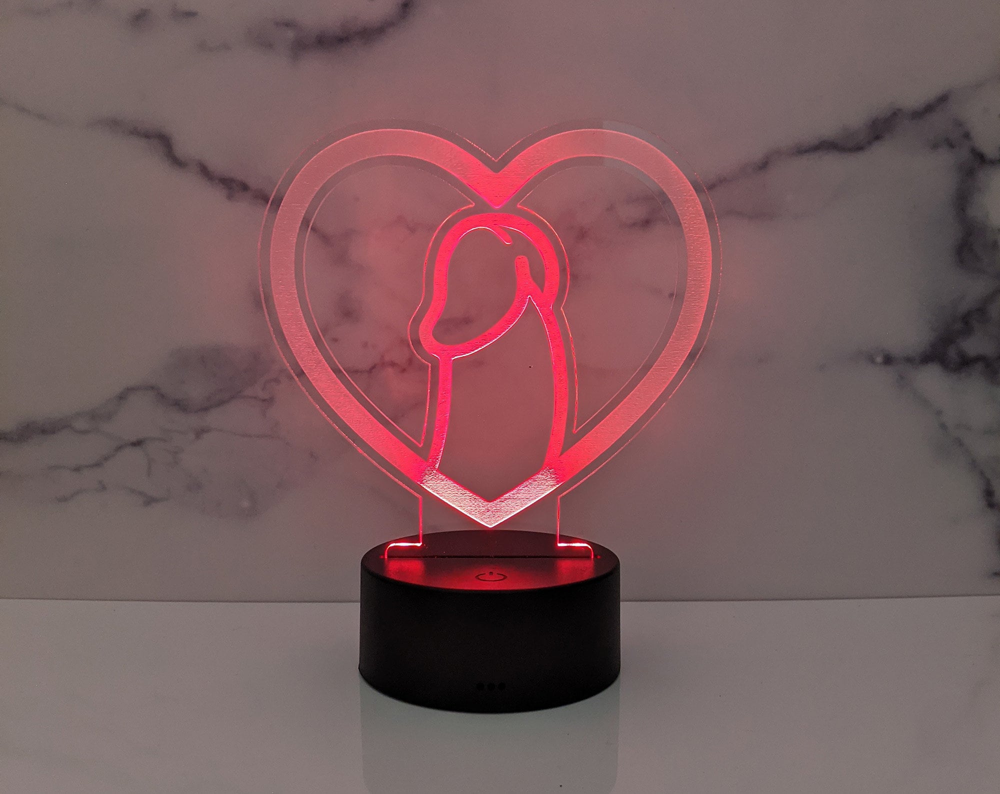 Penis Heart LED Light Love Dick Lamp Night Light Adult | Etsy