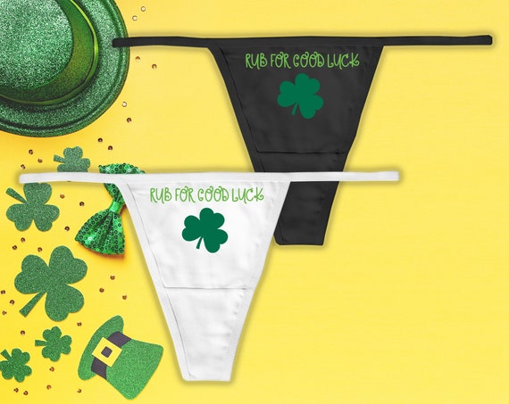 St Patricks Day Thong, Rub for Good Luck, Clover Panties - Etsy