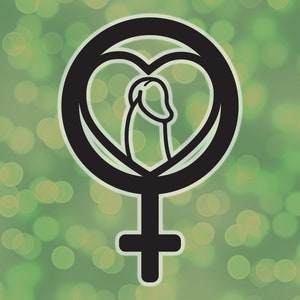 Dick Heart Female Symbol Car Decal, LGBTQ Sticker