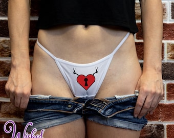 Cuckold Heart Womens Thong Panty, Hotwife, Swinger Lifestyle