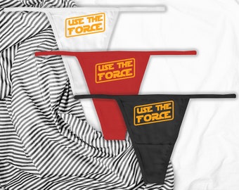 Use The Force Thong: Geeky Cotton Underwear