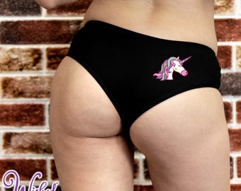 Mutandine Cheeky Boyshort — Stampa Unicorno, Cotone-Elastan, S–XL