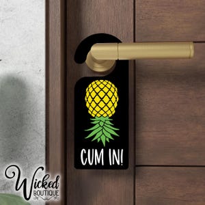 Upside Down Ananas Türschild, Türknauf, Swinger Schild