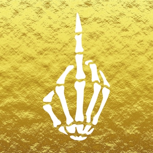 Skeleton Middle Finger Decal: Car/Tumbler Vinyl Sticker