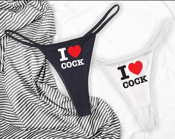 I Love Cock White Thong Naughty Panties Sexy Underwear Heart Lingerie  Slutty Underwear Men's Thong -  Canada