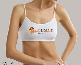 Bralette Gobble Till I Wobble, sujetador de algodón, ropa de estar en casa