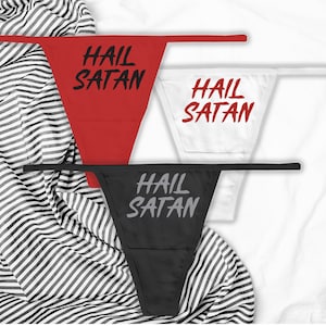 Hail Satan Thong, Witch Panties, Goth Scream Queen Underwear Horror Chick, Horror Movies, Scream Queen, Panty Party, Bachelorette Party