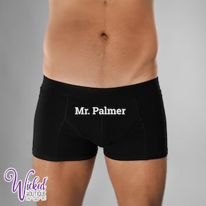 Personalisierte schwarze Boxer Briefs: Herrenhochzeits-Unterwäsche