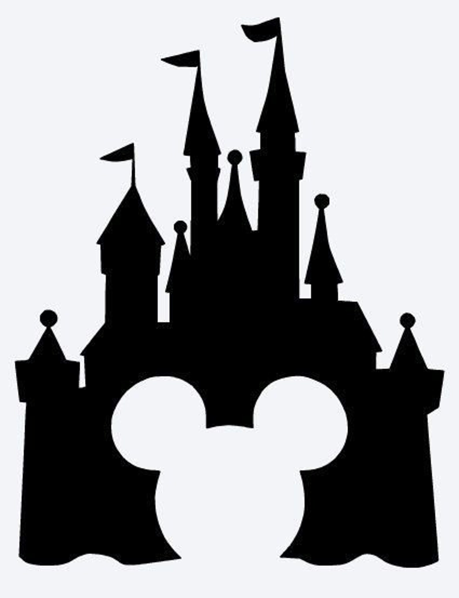 Mickey Head Disney Princess Castle SVG File Mickey Mouse Walt | Etsy