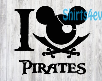 Disney Mickey Mouse Pirate Eye Patch Halloween BOO Iron On T Shirt Iron On Transfer Decal Personalized FREE
