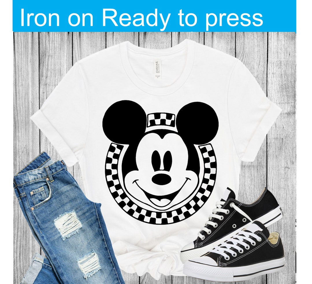 Ready to Press Iron on , Disney Transfers , Mickey Checkers Iron on Ready to Press , Heat