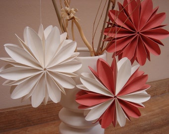 Papierblumen, 3er Set, 3D, D 12,5 cm, handgefertigt