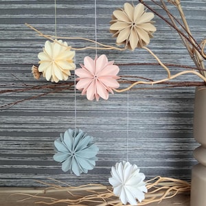 Papierblumen, 5er Set, 3D, D 7,0 cm, handgefertigt