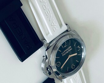 panerai white rubber strap
