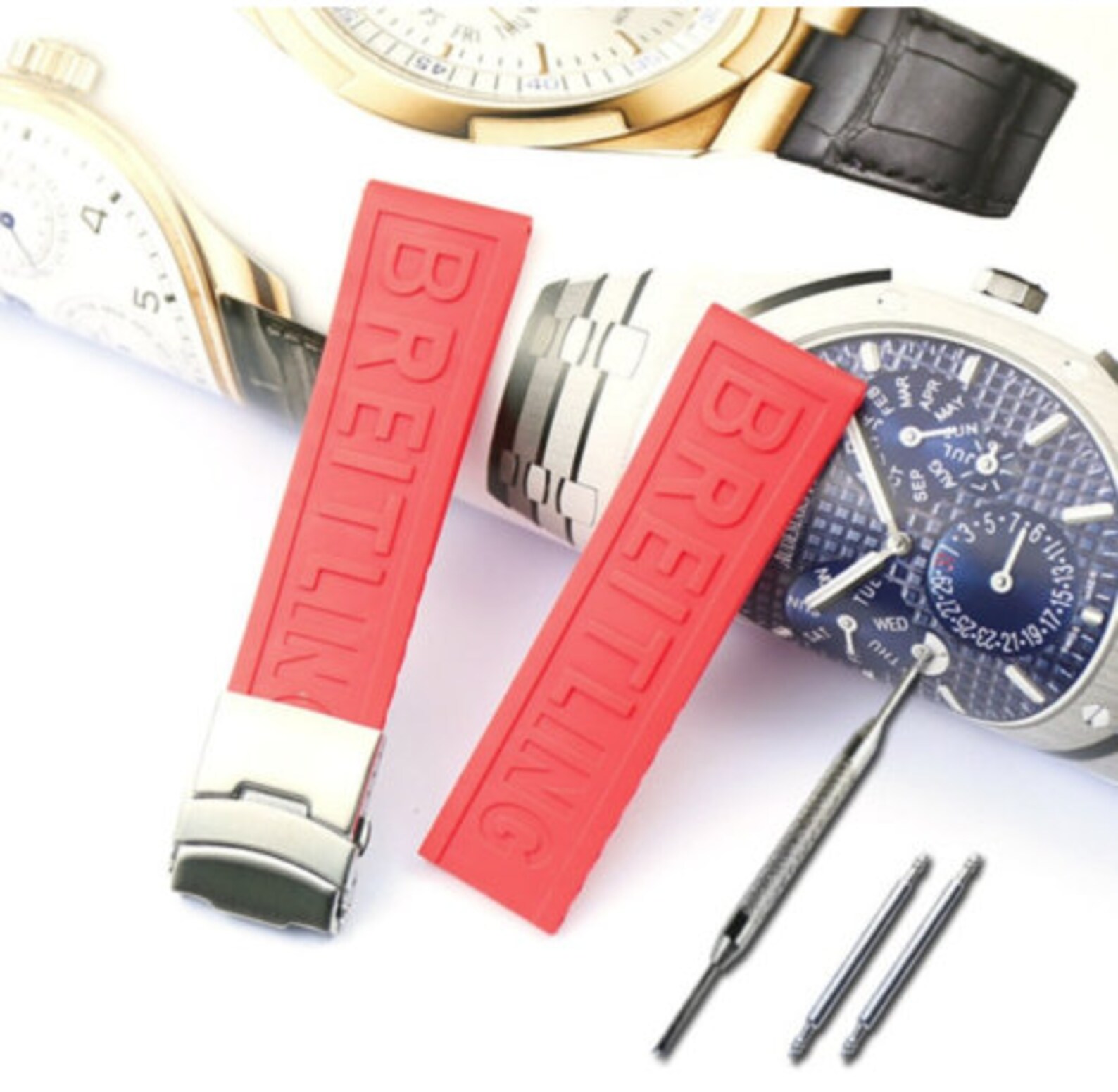 For BREITLING High Quality Replacement Silicone Rubber Strap Etsy