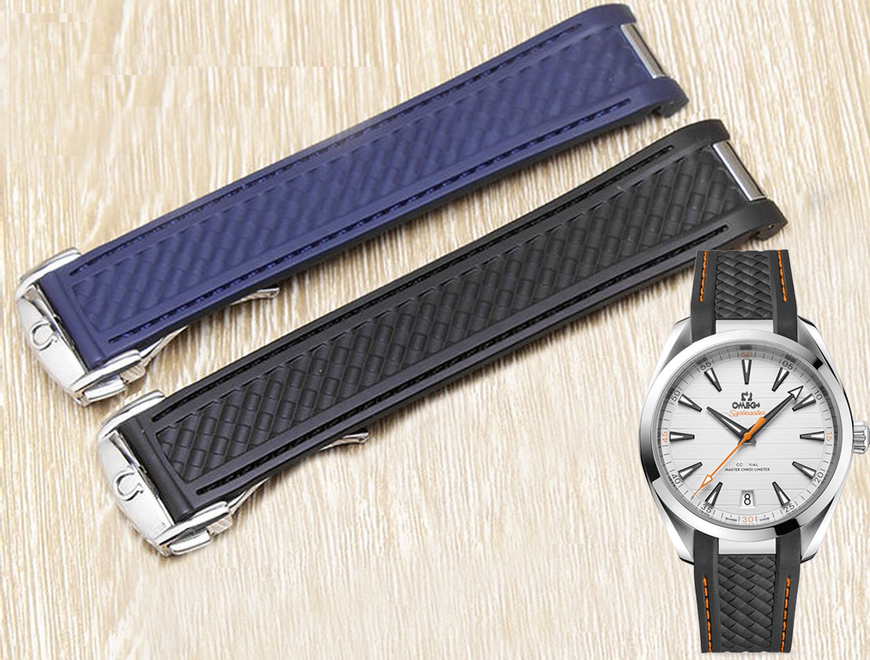omega aqua terra rubber strap