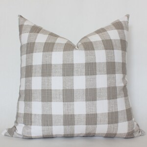 Beige buffalo check pillows store