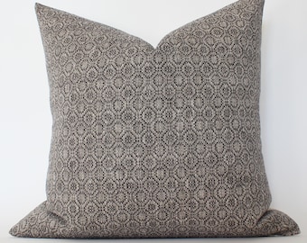 Neutral Geometric Pillow Cover, Taupe Gray Textured Throw Pillow, Modern Organic Sofa Cushion || Nyla
