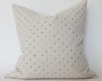 Ivory Neutral Pillow Cover, Subtle Dotted Textured Throw Pillow, Minimal Organic Sofa Cushion || Odette