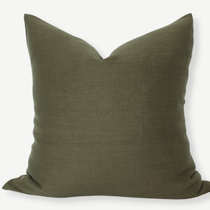 Olive Green Pillow Cover, Dark Green Pillow Cover, Dark Olive Throw Pillow, Solid Green Sofa Pillow, Moss Green Cushion || Dark Olive