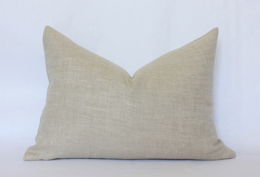 Beige Lumbar Pillow 14x20, Neutral Lumbar Pillow Cover 12x20, Oatmeal