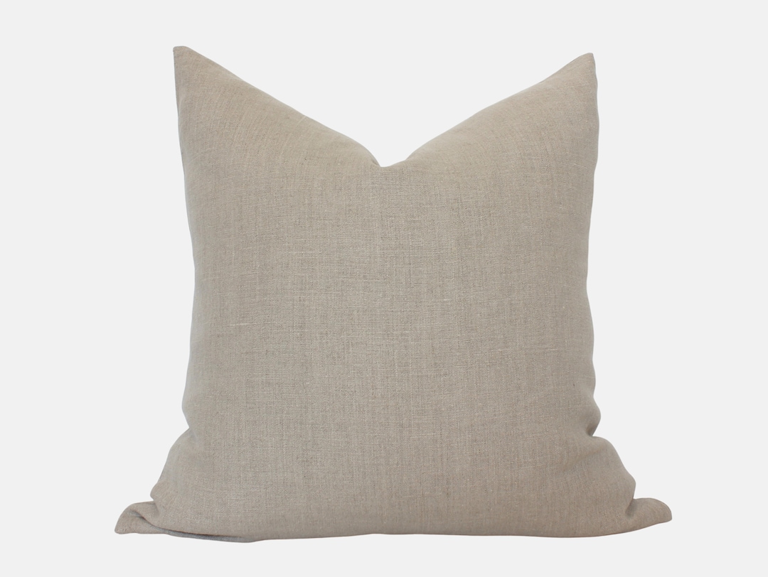 Light Gray Pillow Cover, Greige Throw Pillow, Solid Linen Pillow Cover