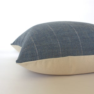 blue striped pillow cover