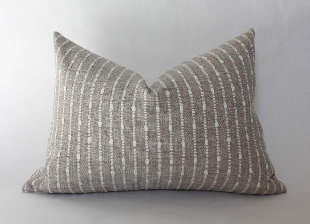 Beige Lumbar Pillow Cover, Textured Cream Throw Pillow, Neutral Lumbar
