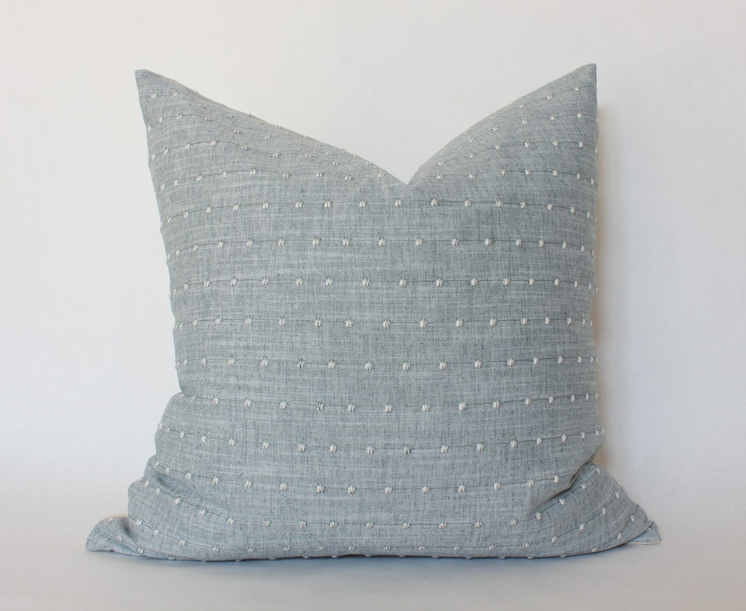 Light Blue Pillow Cover, Blue Sofa Pillows 20x20, Blue Textured Pillow ...