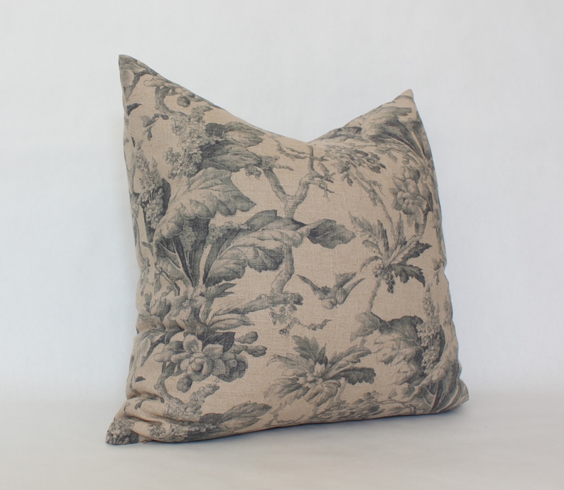Designer Floral Pillow Floral Throw Pillows 22x22 Beige and Etsy