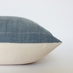 blue pillow hidden zipper